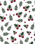 Classic Green Red Holly Stars Rug