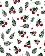 Classic Green Red Holly Stars Rug