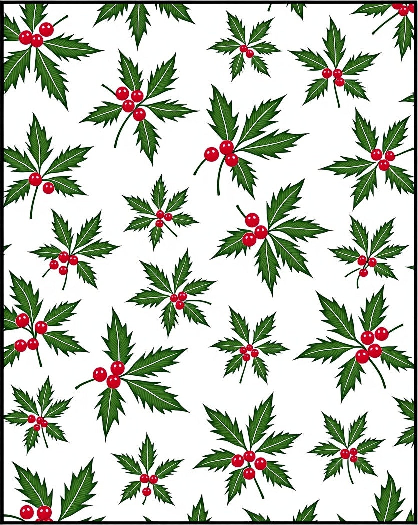 Green Holly Berry All Over Rug