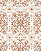 Terracotta Floral Medallion Star Rug