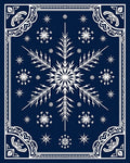Midnight Blue White Snowflake Scatter Rug
