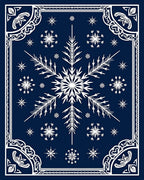 Midnight Blue White Snowflake Scatter Rug