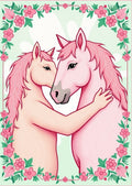 Pink Horses Floral Border Embrace Rug