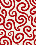 Crimson Swirl Playful Curve Rug