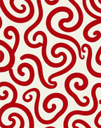 Crimson Swirl Playful Curve Rug