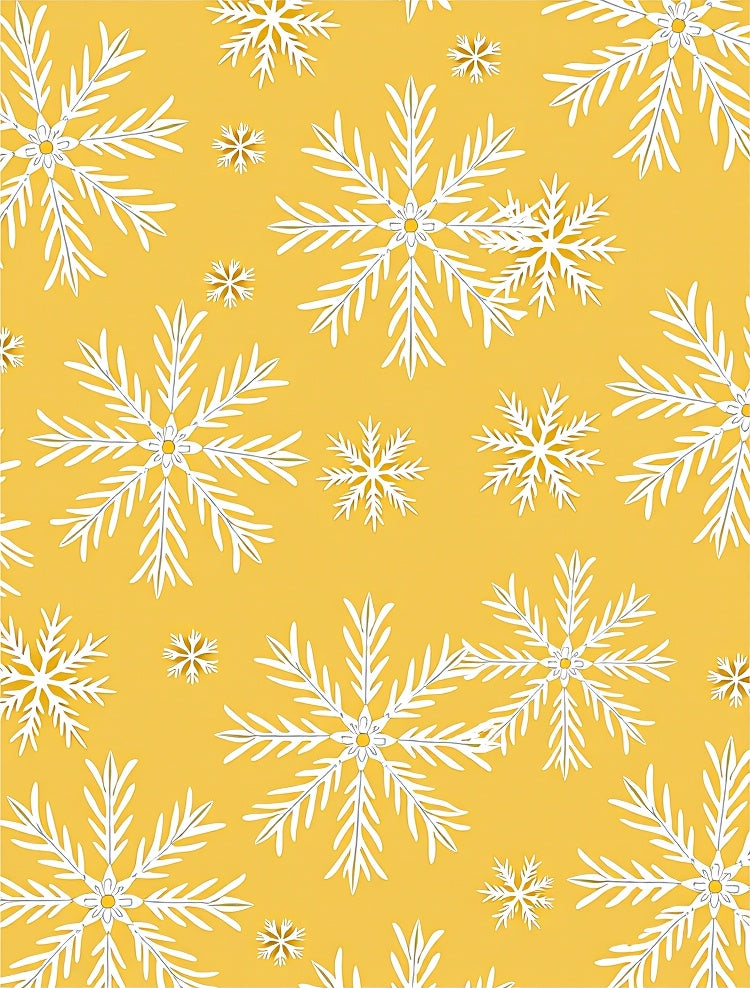 Golden Snowflakes White Radiance Rug