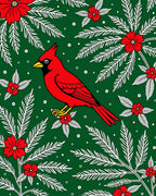 Red Cardinal Winter Foliage Rug