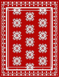 Bold Red Snowflake Medallion Rug