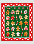 Holiday Gingerbread Man Candy Cane Polka Dot Rug