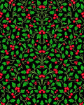 Rich Emerald Holly Berry Garland Rug