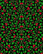 Rich Emerald Holly Berry Garland Rug