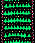 Festive Green Christmas Tree Starry Night Rug