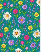 Whimsical Floral Garden Teal Rug