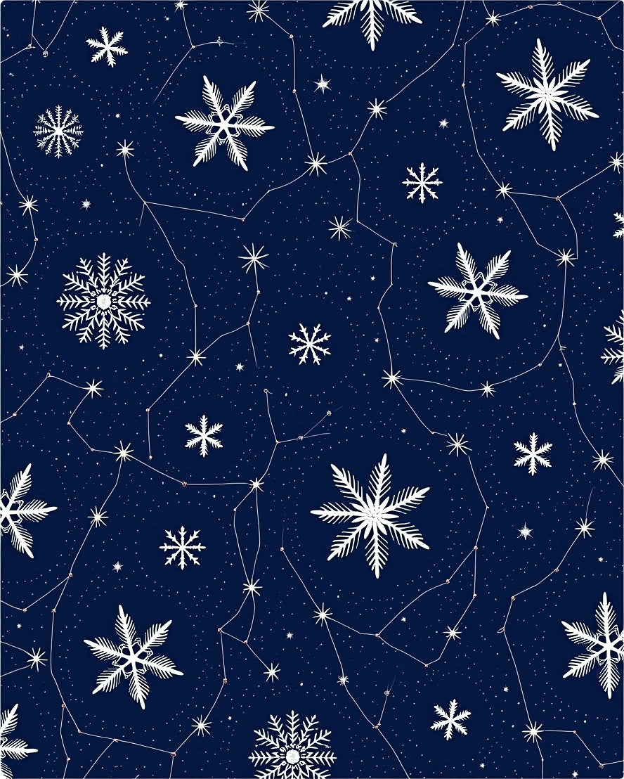 Deep Blue Snowflake Constellation Radiance Rug