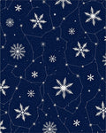 Deep Blue Snowflake Constellation Radiance Rug