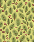 Green Pine Needles and Pinecones Rug