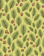 Green Pine Needles and Pinecones Rug