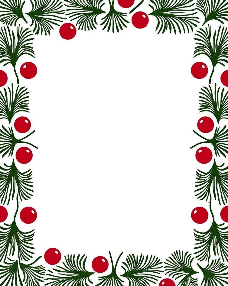 Deep Forest Green Berry Border Rug