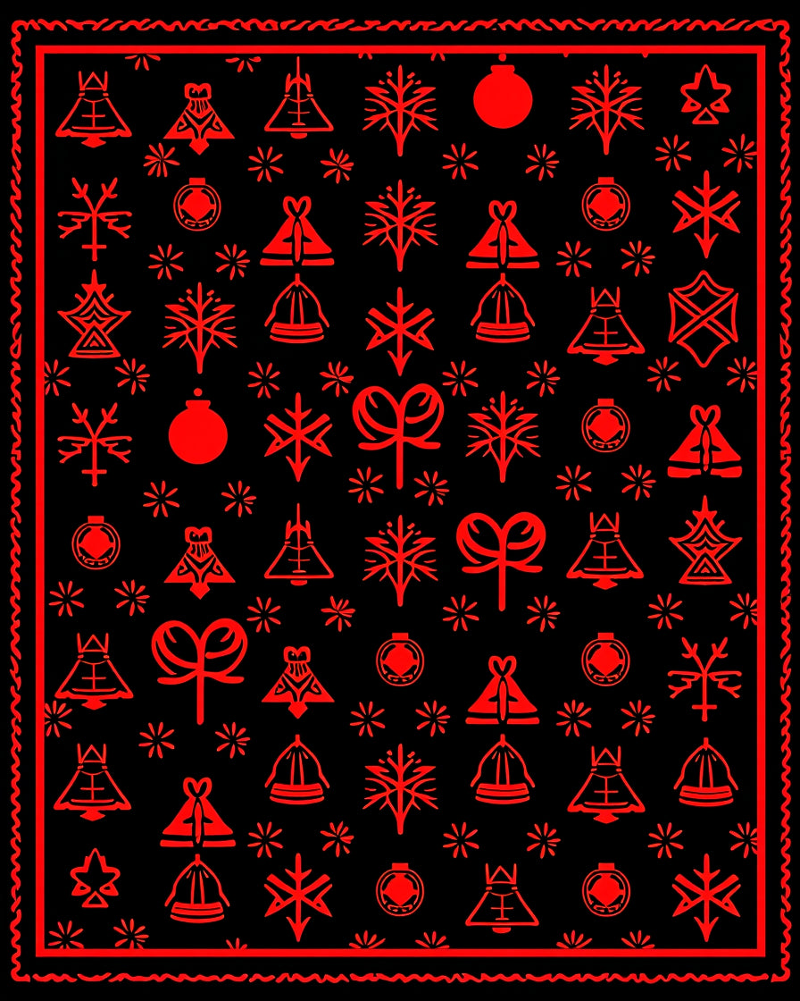 Red Holiday Icon Ensemble Rug