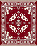 Crimson Ivory Floral Sunburst Rug