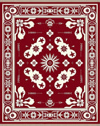Crimson Ivory Floral Sunburst Rug