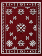 Festive Crimson Snow Flurry Rug