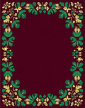 Crimson Garden Green Yellow Border Rug