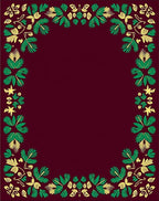 Crimson Garden Green Yellow Border Rug