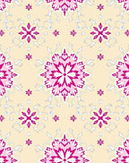 Crimson Pink Floral Medallion Cream Rug