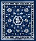 Deep Blue Winter Snowflake Medallion Rug