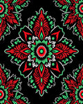 Vibrant Scarlet Jade Mandala Tile Rug