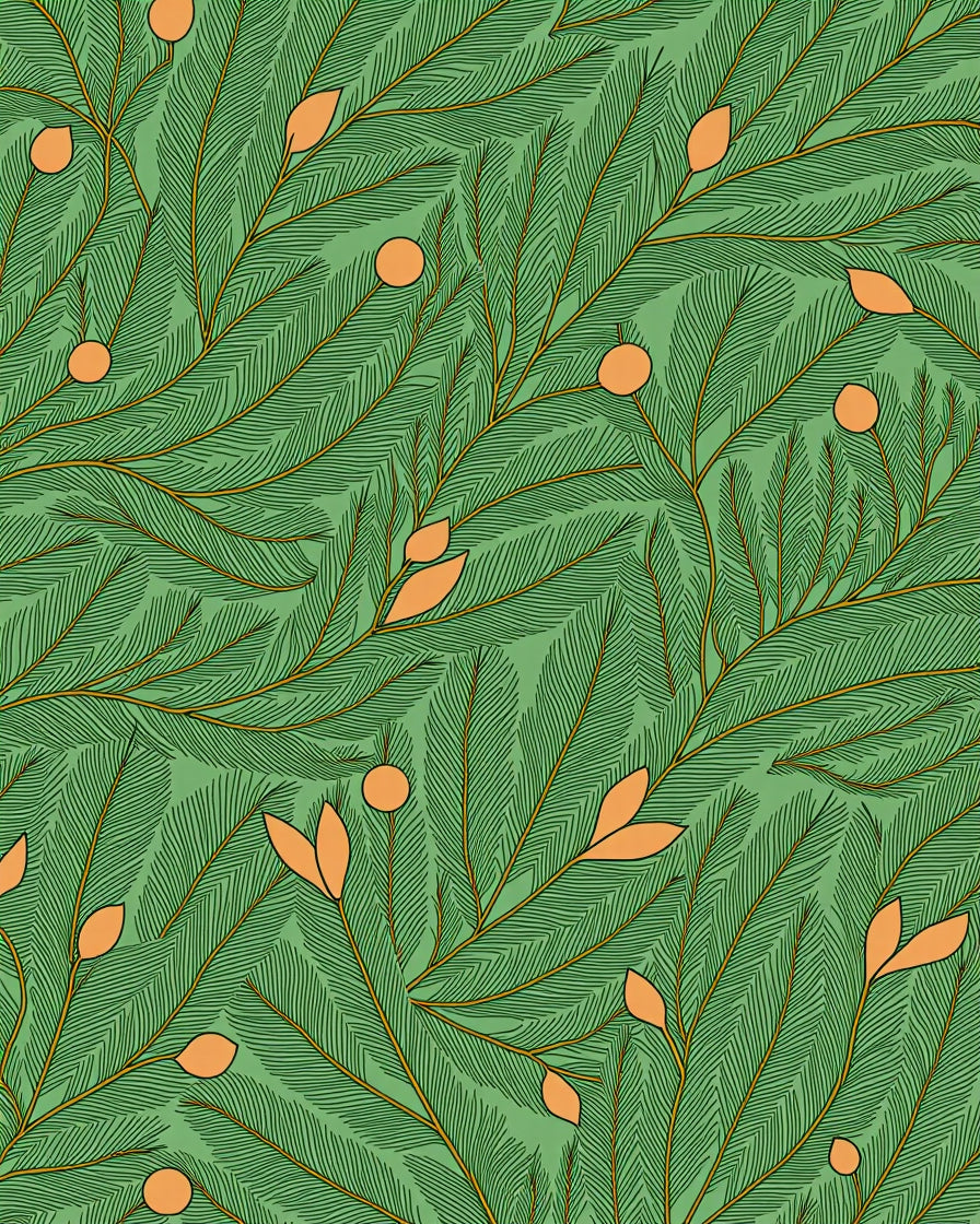 Emerald Green Citrus Branch Foliage Rug