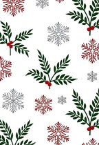 Festive Green Holly Red Berries Snowflakes Rug