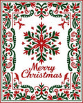 Festive Red Green Snowflake Medallion Rug