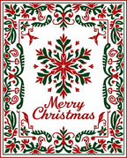 Festive Red Green Snowflake Medallion Rug