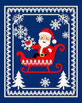 Santa's Sleigh Snowflakes Festive Border Rug