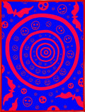 Crimson Skull Swirl Bat Rug