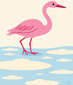 Pink Flamingo Abstract Water Clouds Rug