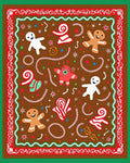 Whimsical Gingerbread Candy Cane Holiday Rug