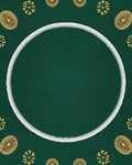 Emerald Green Ornate Medallion Rug