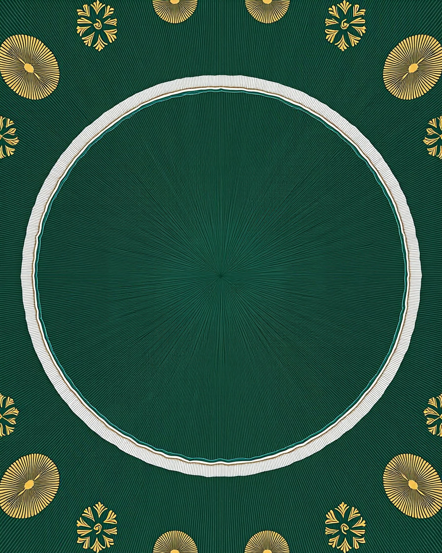 Emerald Green Ornate Medallion Rug