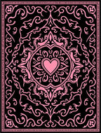 Pink Baroque Heart Mandala Rug