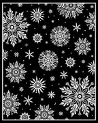 Black White Snowflake Cluster Collage Rug