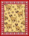 Golden Dog Snowflakes Border Rug