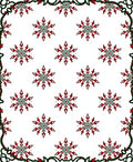 Red Green Snowflake Cluster Border Rug