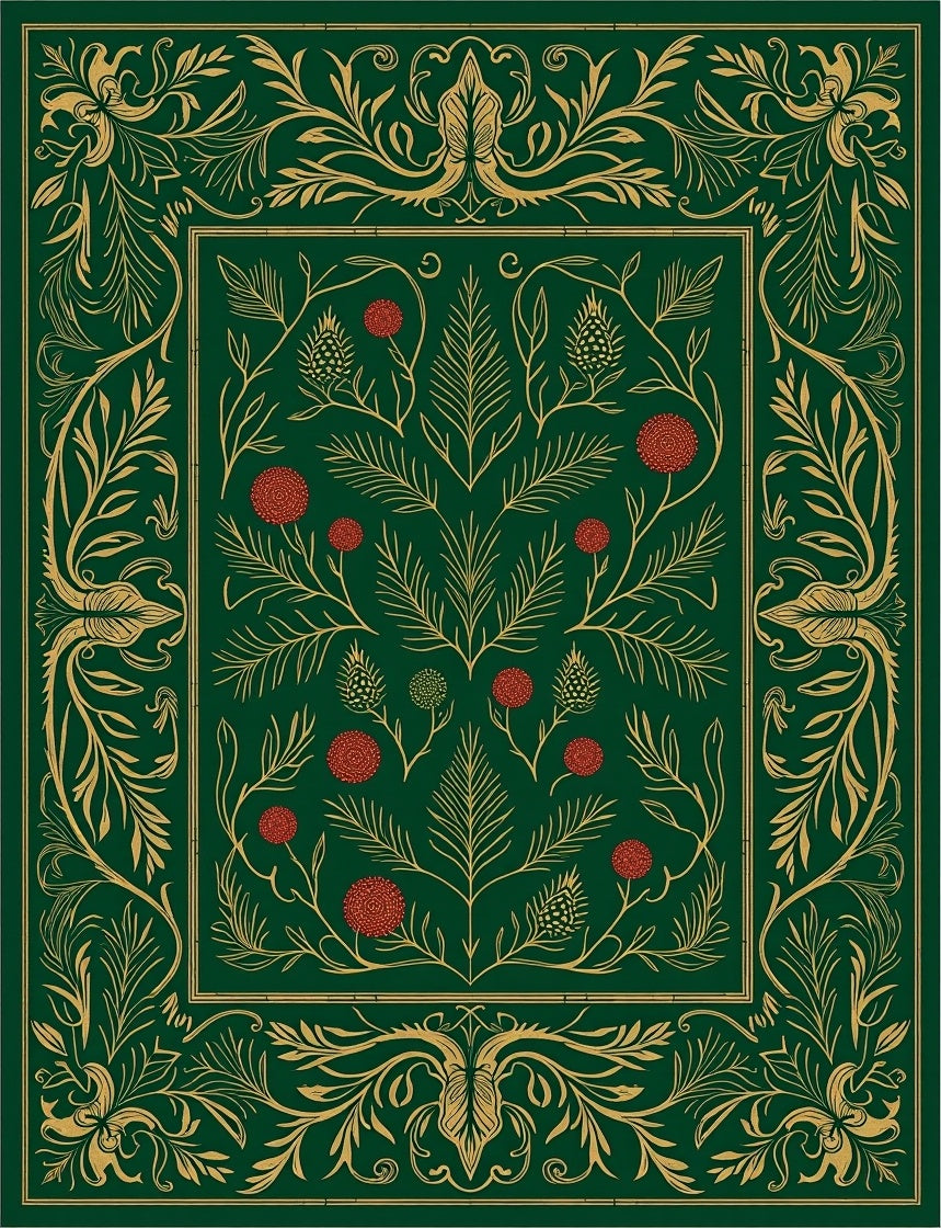 Emerald Forest Floral Medallion Rug