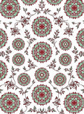Crimson Mint Mandala Garden Tile Rug