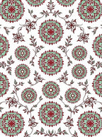 Crimson Mint Mandala Garden Tile Rug