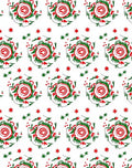 Red Green Floral Swirl Medallion Rug