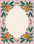 Ornate Floral Berry Garland Border Rug